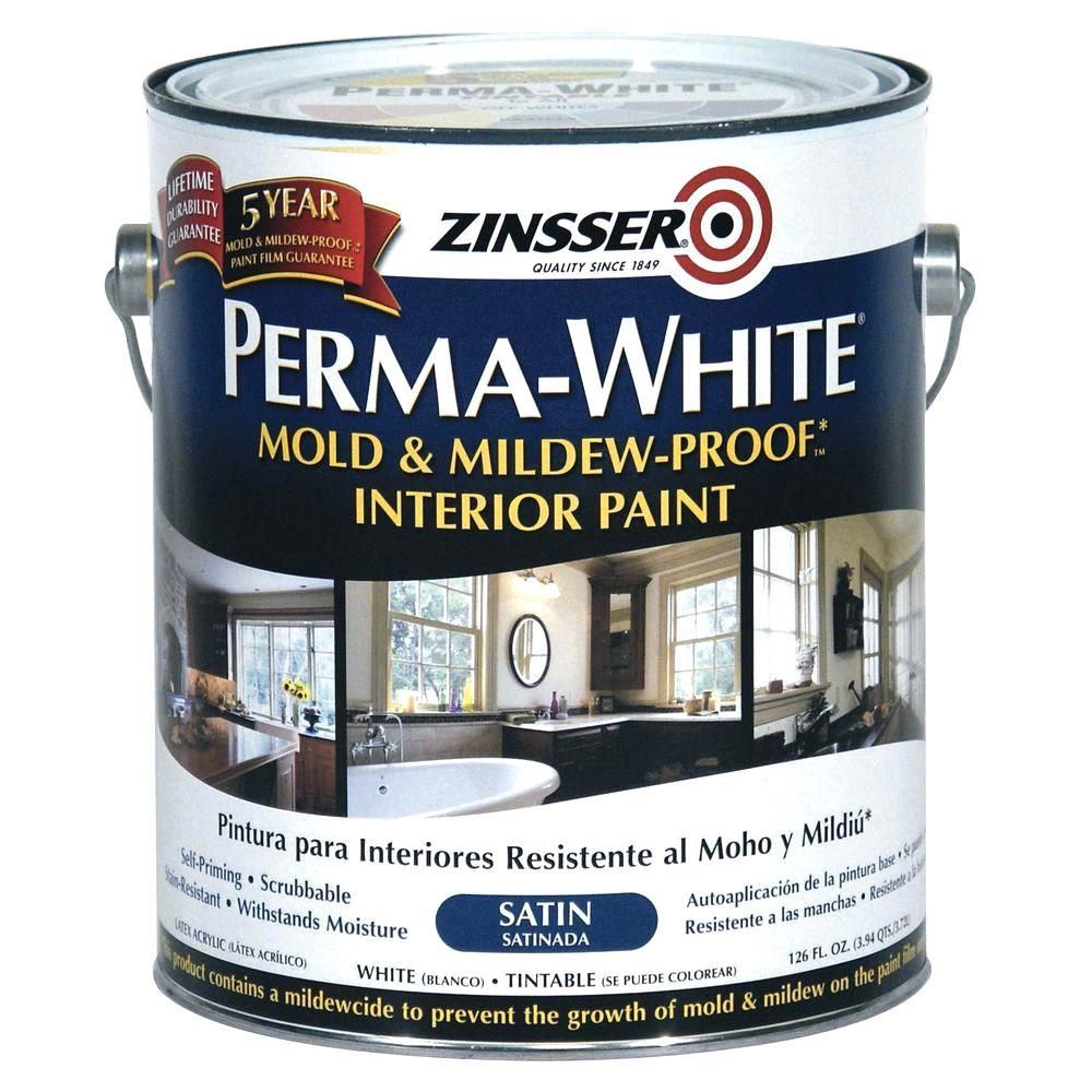 Краска для внутренних работ, самогрунтующаяся Zinsser Perma-White Interior Paint Полуматовый