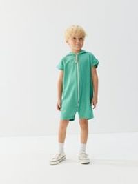 Ромпер на молнии с капюшоном "Зеленая мята"