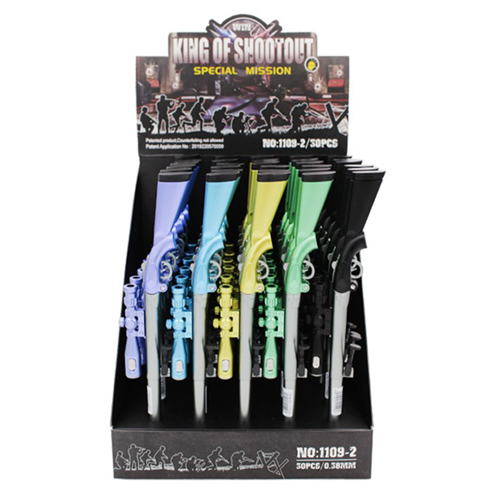 Ручка шариковая, масляная, Basir, синие чернила, серия "Ружьё", в форме оружия, 30 шт