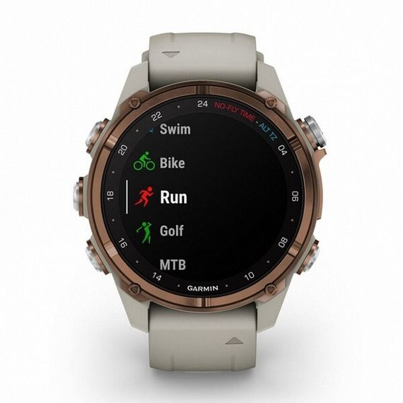 Умные часы Garmin Descent Mk3i титановый, бронзовый безель PVD/серый силиконовый ремешок 43 мм 010-02753-14