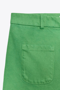 ZARA БРЮКИ С ВЫСОКОЙ ПОСАДКОЙ LIMITED EDITION, ЗЕЛЕНЫЙ