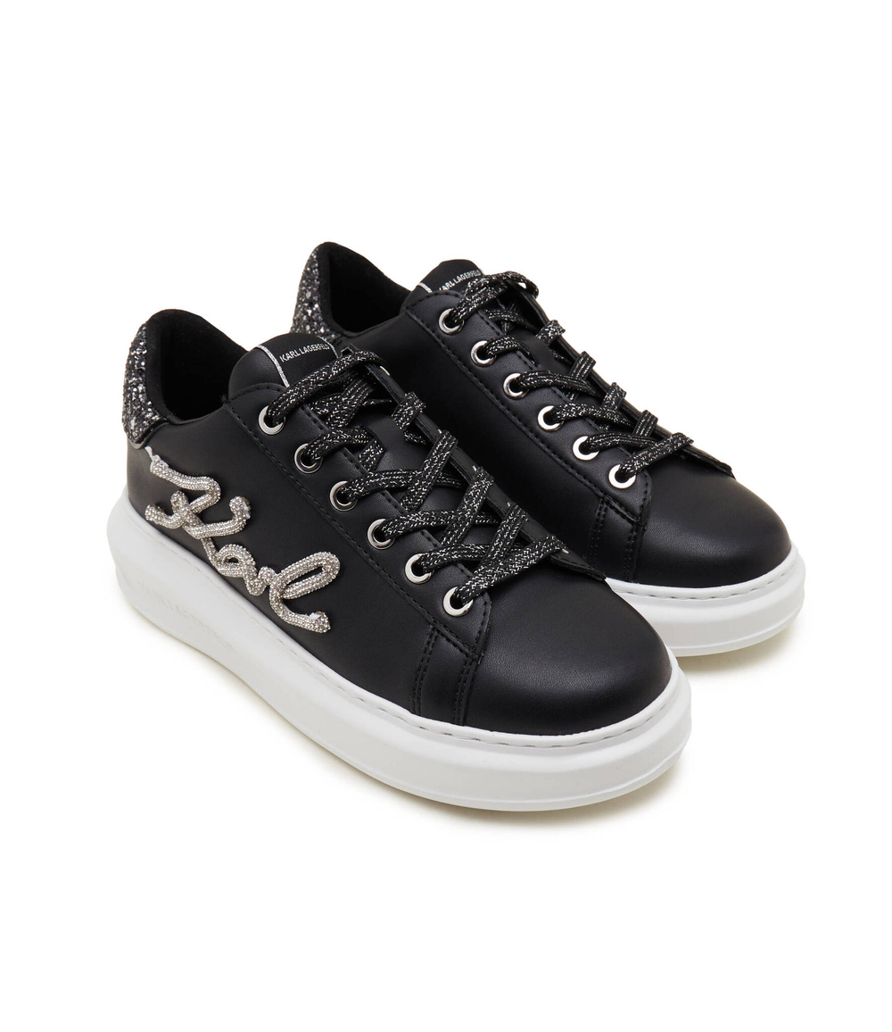 Кожаные кроссовки kapri signia Karl Lagerfeld - черный(KL62510G)