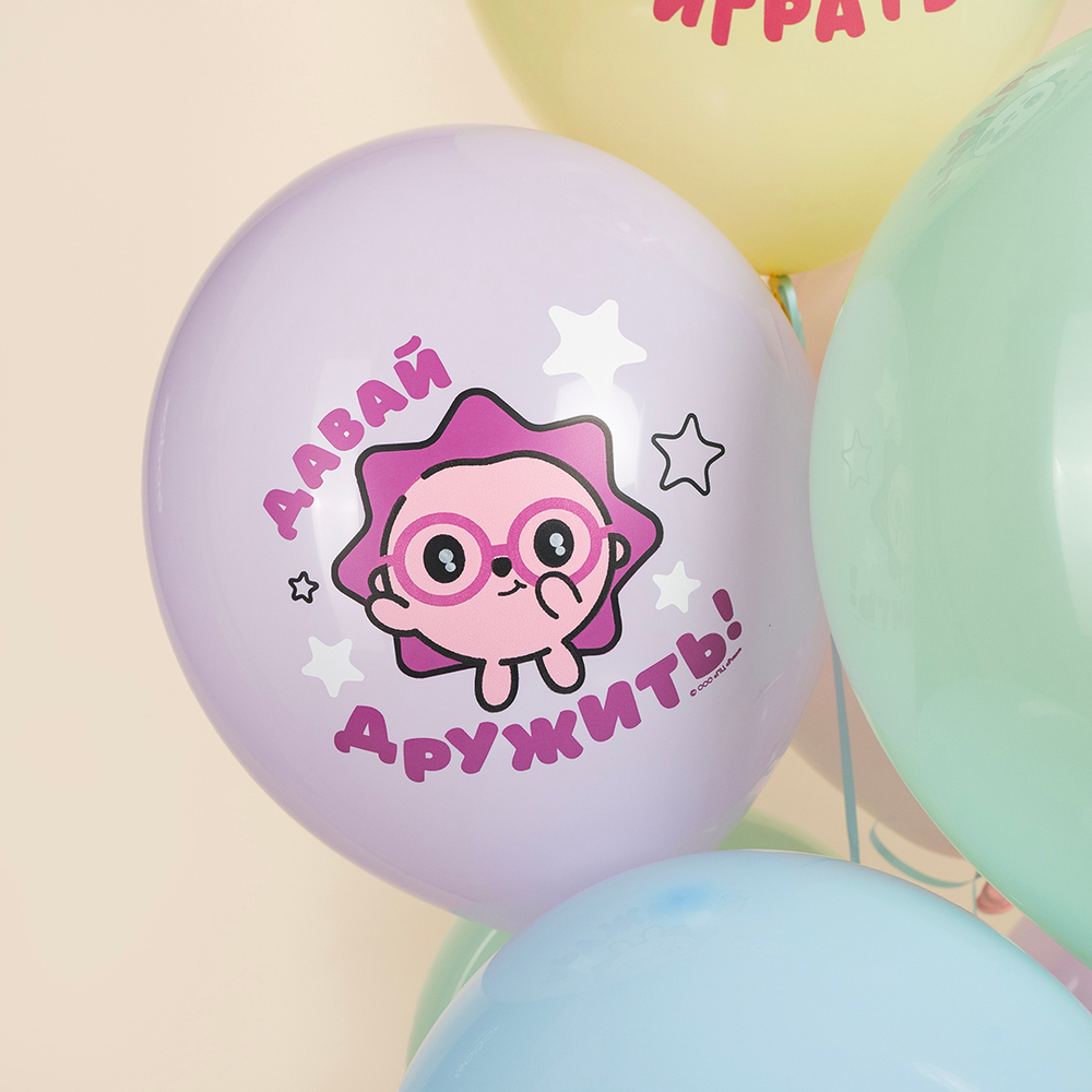 Шар 12" Ассорти Малышарики, С Днем Рождения! 512 10 шт