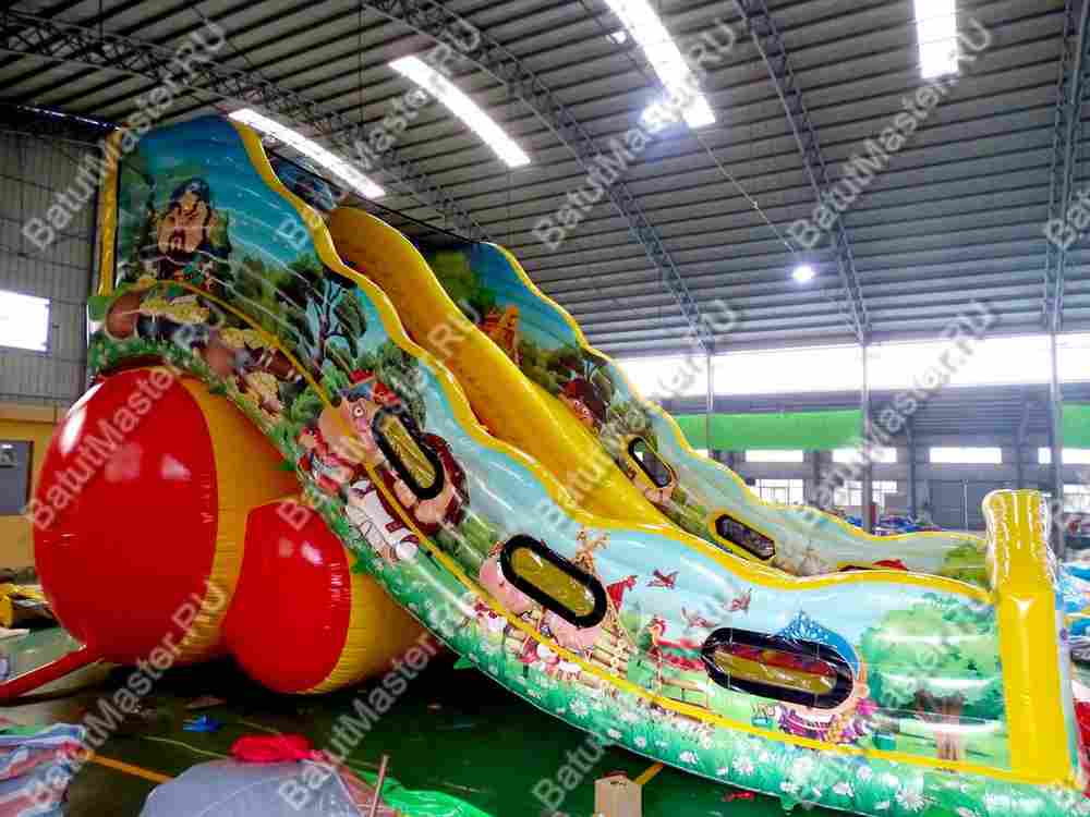 Надувная горка "Сказочные богатыри 2" 17*11*10 м