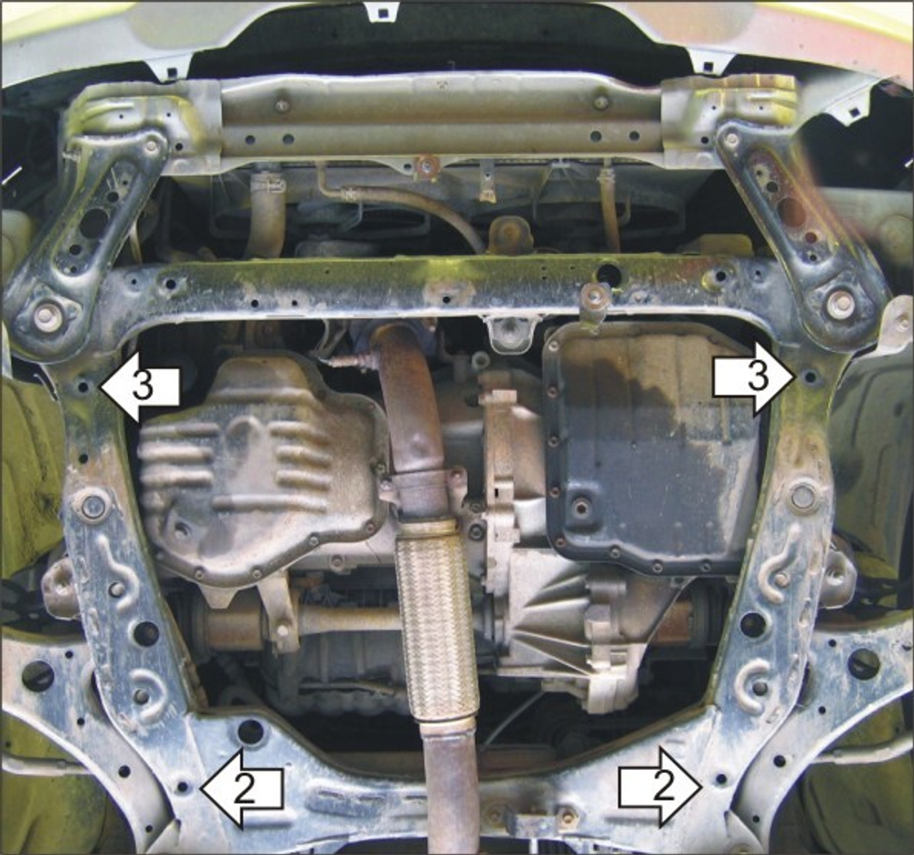 Защита картера Двигателя, КПП. 2 мм, Сталь. для Toyota Camry 2001-2006 MOTODOR.02508