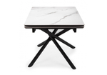 Керамический стол Woodville Мэриан 120(180)х80 snow alpin white, черный, ножки черные