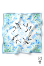 8455 Платок женский (голубой принт)