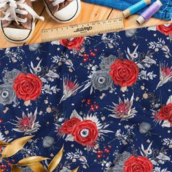 Ткань флис следящие за тобой реалистичные розы