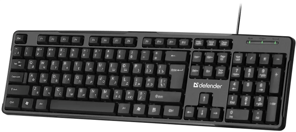 Клавиатура проводная Defender Next HB-440 (Черный), USB, ENG/RUS,стандарт, НОВИНКА!