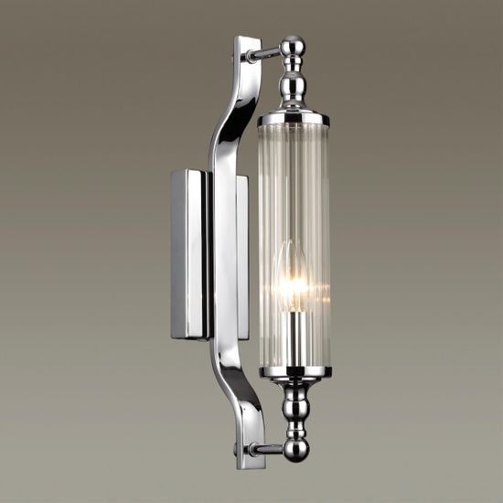 4942/1W DROPS ODL22 701 хром/прозрачный/стекло Настенный светильник с выкл. E14 1*40W IP44 TOLERO