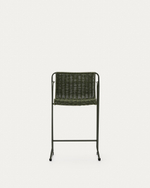 Полубарный стул Maurina из зелёной оцинкованной стали и зелёного шнура 64,5 см
