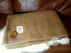 Одеяло тканое из 100% верблюжьей шерсти  150x200 см. (Gobi Sun/Монголия) - камел-бежевое (2-х стороннее)