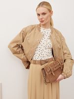 БАЗОВЫЙ РЕМЕНЬ С ТРЕУГОЛЬНОЙ ПРЯЖКОЙ ЗАМША КАПУЧИНО