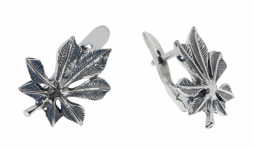 "Каштан" серьги в серебряном покрытии из коллекции "Ералаш" от Jenavi  с английским замком