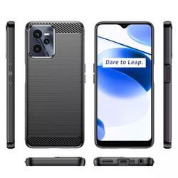 Мягкий чехол в стиле карбон для смартфона Realme C35, серии Carbon от Caseport