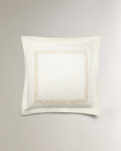 ZARA HOME АТЛАСНАЯ НАВОЛОЧКА С ВЫШИВКОЙ, ЗОЛОТОЙ