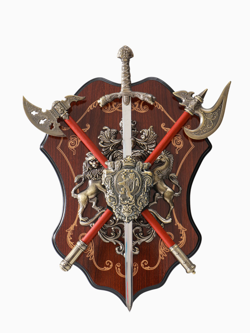 Рыцарское панно Геральдика "Герб со львом"