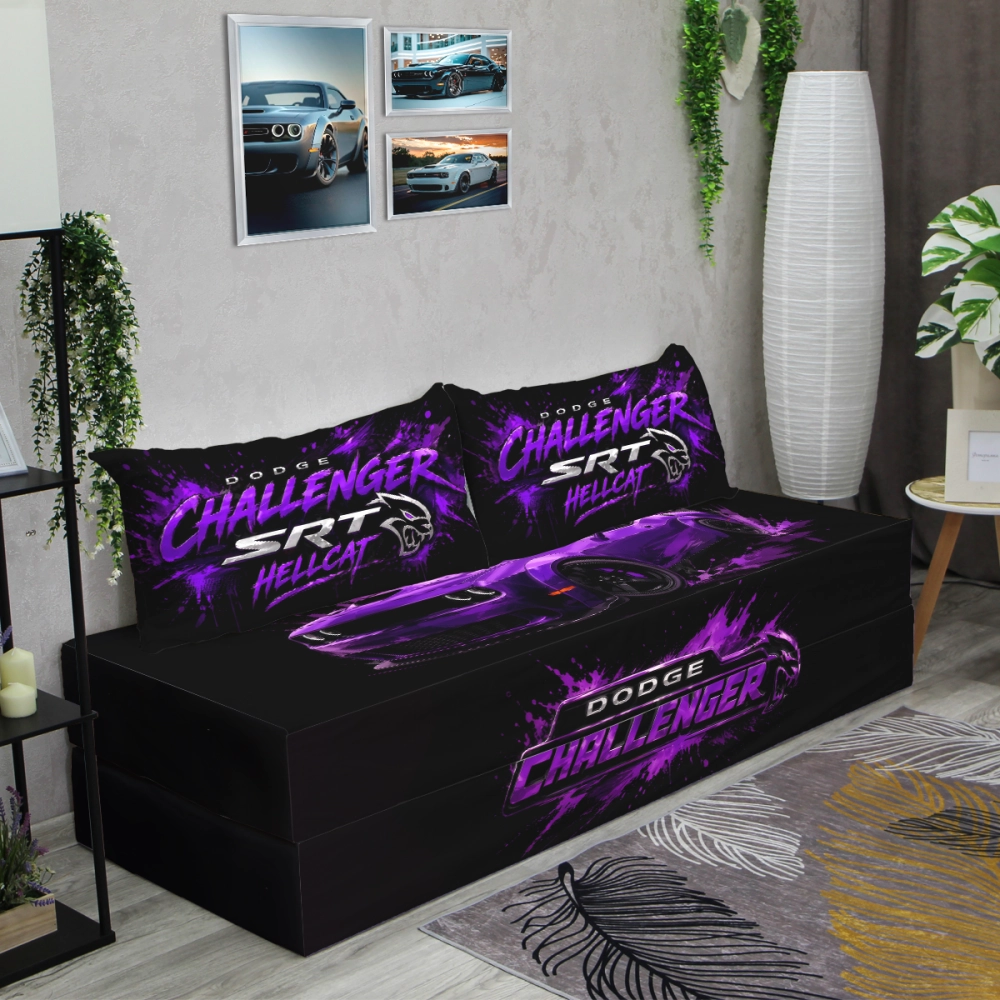 Бескаркасный диван кровать раскладной "Dodge Challenger SRT Hellcat"