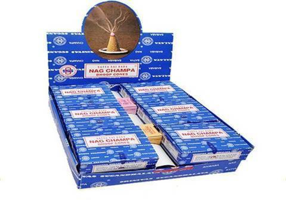 Satya Nag Champa Благовоние-конус Наг Чампа, 12шт.