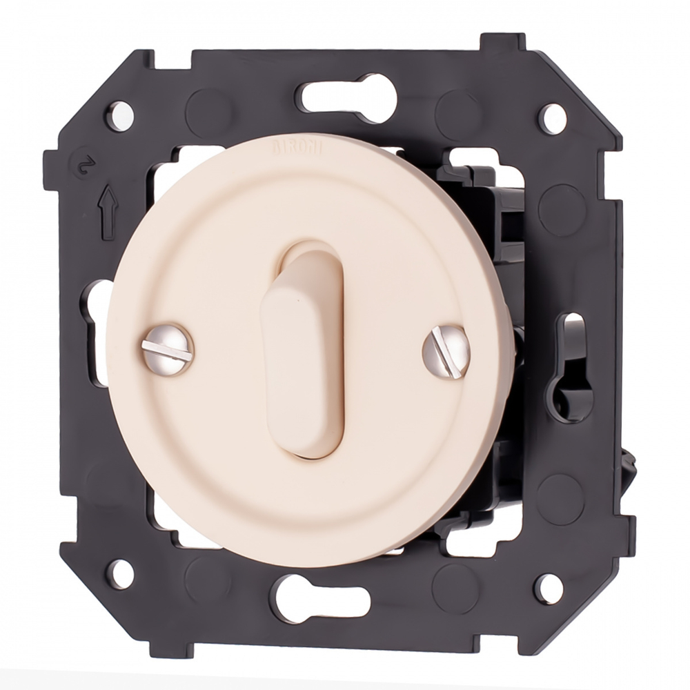 Выключатель 1-кл. проходной (скрытый монтаж), пластик, цвет Песочное золото матовый B3-221-24M