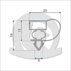 Уплотнитель для холодильного шкафа UBC ICE STREAM ECO размер 1710*620 мм (004 АНАЛОГ)