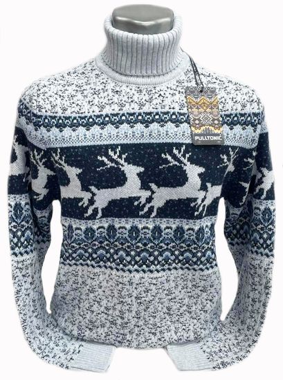 Pulltonic из шерсти и кашемира "Олешки" Размеры (46-50)