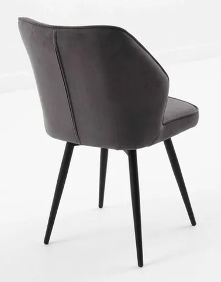 Стул М-City DISAUR Россо поворотный на поворотный на 360 градусов, B28 темно-серый, Велюр, Черный каркас