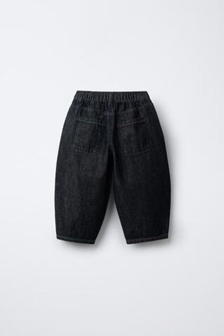 ZARA ДЖИНСОВЫЕ БРЮКИ-БАНАНЫ, СИНИЙ/ИНДИГО