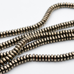 Гематит Рондель бусины (имитация), цвет золотисто-бронзовый, размер около 2*4 мм, цена за отрезок 19 см (1/2 нити)