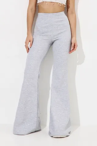 Джоггеры клеш цвета серый меланж
