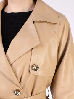 Кожаная куртка осень Турция тренч короткий