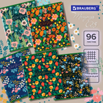 Тетрадь А5 96 л. BRAUBERG скоба клетка глянцевая ламинация "Wild Flowers" (14 штук в упаковке)