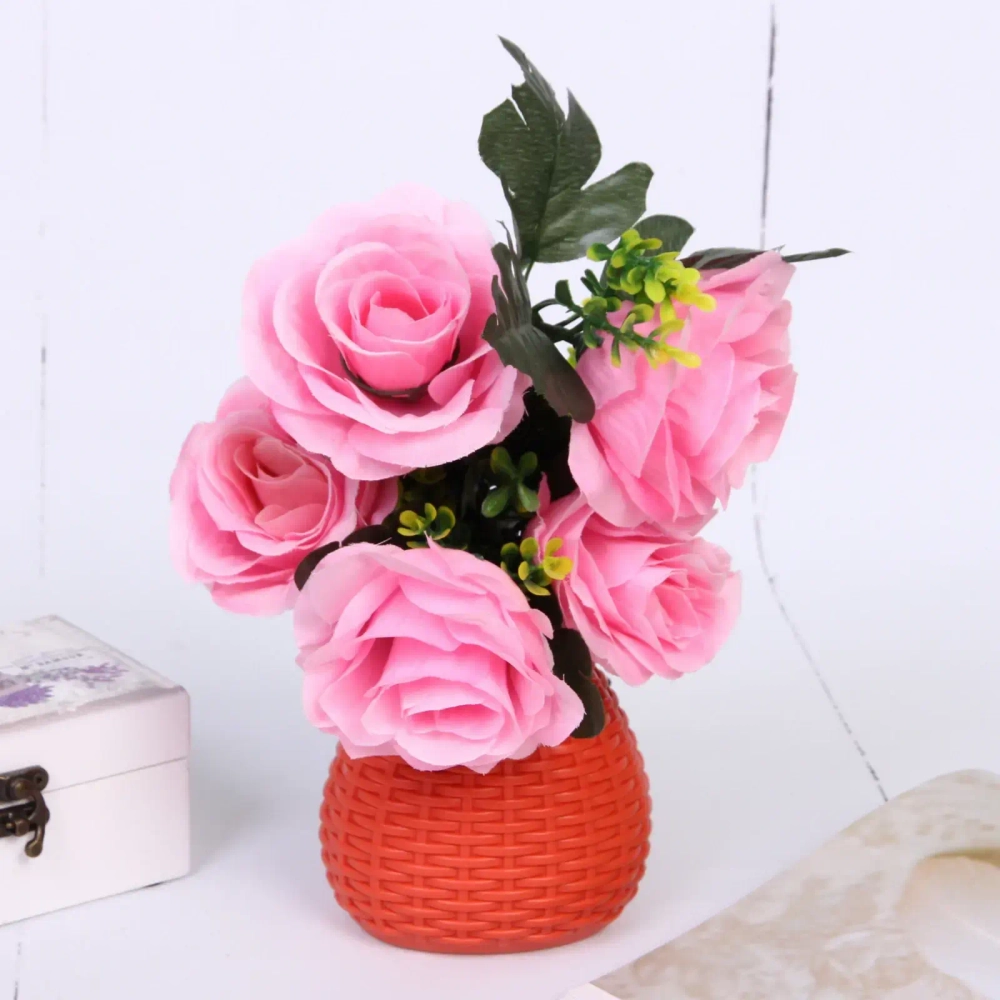 Ваза из пластика «Дениз» 9*7см цвет коралловый