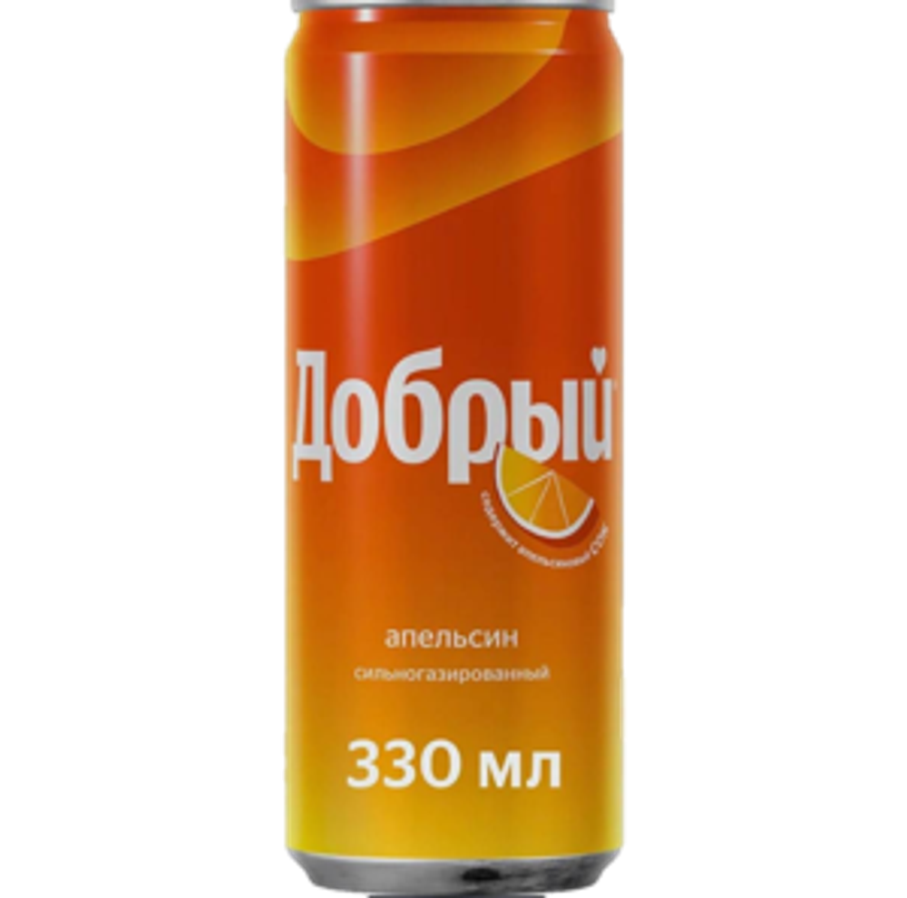 Добрый Газ.Вода 0,33/12 АПЕЛЬСИН ЖБ