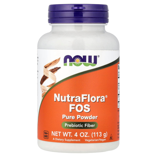 NOW Foods, NutraFlora, ФОС (фруктоолигосахарид), чистый порошок, 113 г (4 унции)