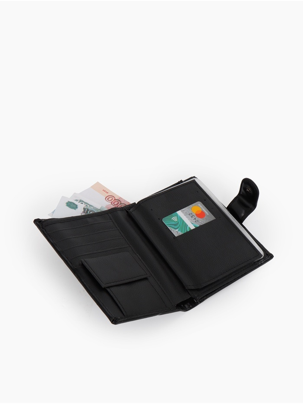 Портмоне мужТристан 3в1 (автодок+паспорт), 10,5*2,5*14см,2отд,д/кред,д/монет,черный 3515548