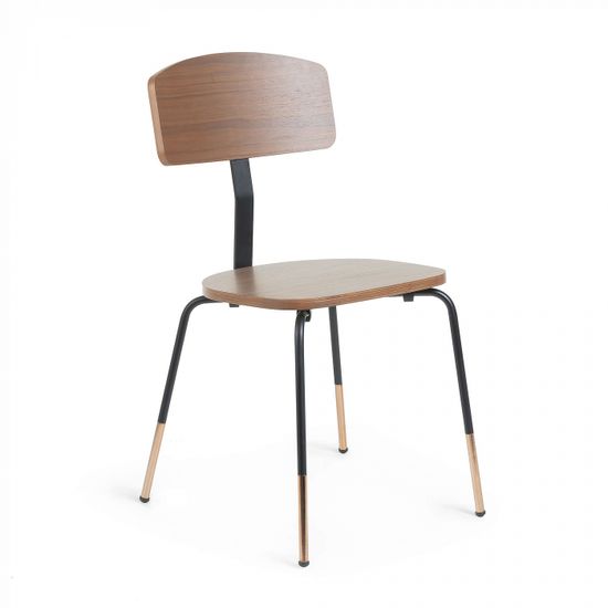 Стул Okay из черного металла и дерева ореха La Forma Испания