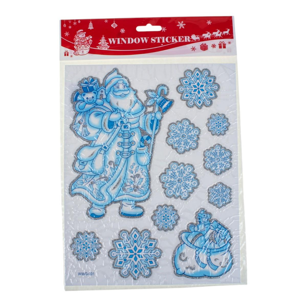 Наклейка новогодняя 20*30 см, микс , пакет