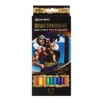 Карандаши цветные BRAUBERG "Корсары", 12 цветов, пластиковые, заточенные, картонная упаковка, 180578