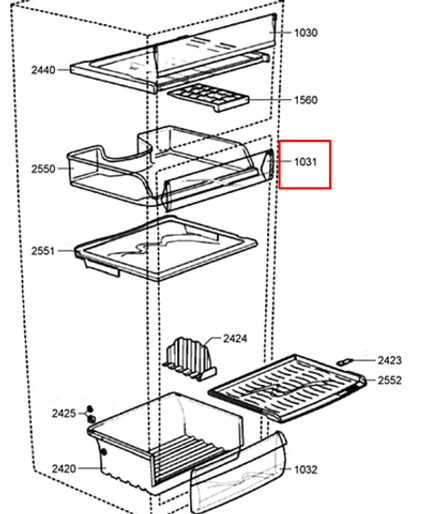 Панель (крышка) откидная для холодильника Whirlpool (Вирпул) БОЛЕЕ НЕ ПОСТАВЛЯЕТСЯ - СНЯТ С ПРОИЗВОДСТВА
