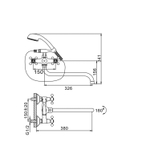 Смеситель для ванны и раковины 1/2 кер F2619 FRAP (хром, латунь)