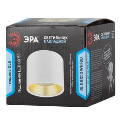 Светильник накладной ЭРА OL8 GX53 WH/GD под лампу GX53 белый/золото