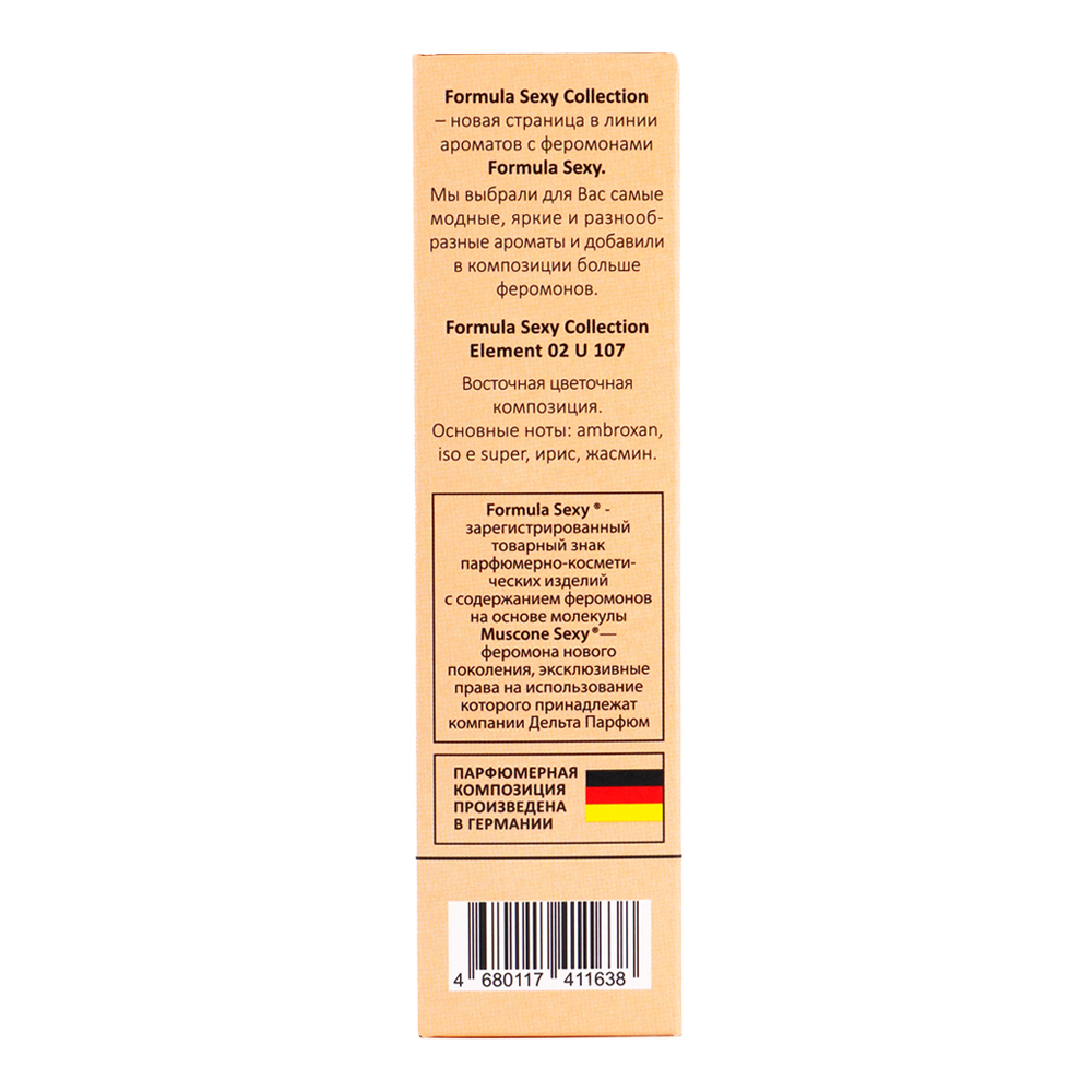 Вода туалетная c феромонами Formula Sexy Element 02 U107 (Формула Секси Элемент 02 U107) – 30ml