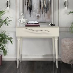 Консоль Арт Колор matte Стайл Сильвер Кремовый белый матовый