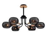 Светильник подвесной TR80167/6 BK/LWD черный/светлое дерево E14/6 max 40W D690*370