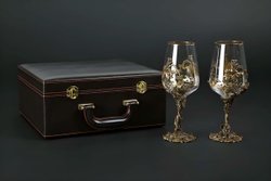 Набор бокалов для вина "Цветок" 2 шт. в подарочном футляре