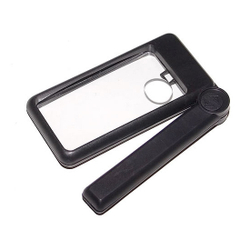 Лупа складная Veber 2x/4x, 100x50 мм, с подсветкой (10050LA) - фото 1