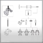 Набор съемников с обратным молотком для снятия подшипников ,ступиц ,полуосей ,барабанов 13 предметов .Обратный молоток с насадками универсальный