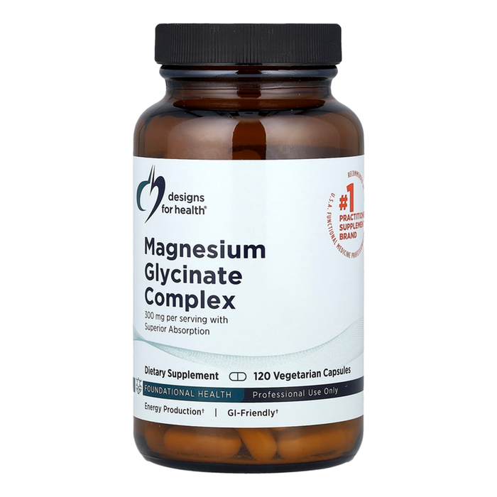 Комплекс глицината магния, Magnesium Glycinate Complex, Designs For Health, 120 вегетарианских капсул