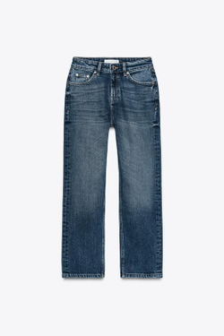 ZARA ДЖИНСЫ Z1975 SLIM FIT С ВЫСОКОЙ ПОСАДКОЙ, СИНИЙ